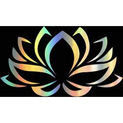Wellness-House | Auto Sticker Lotus Reflection | Bumpersticker | Autosticker | Afmeting 20 x 12,5 CM | Lotus Sticker | Lotusbloem Sticker | Transparant | Reflecterend | Laptopsticker | Wandsticker | Scootersticker | Zen